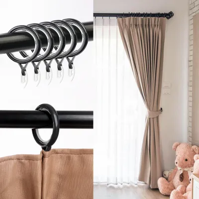 Produktbild von Gordijnringe mit Haken, 32 Stück, 40 mm, Kunststoff, für Gardinen