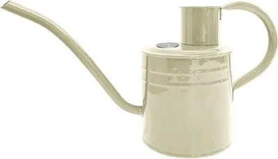 Produktbild von Unyqoos® Vintage Gießkanne 1 L – verzinkter Stahl, creme, rostbeständig, ergonomischer Griff & langer Ausguss für Zimmerpflanzen