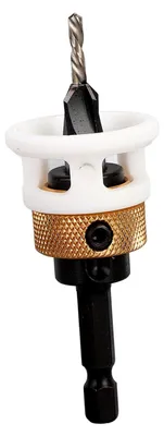 Produktbild von Verstellbarer Tiefenbohrer aus Wolframstahl für sauberes Schneiden, geeignet für Holz und Metall, 3,2 x 8 mm mit Sechskantschaft für Handwerker