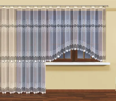 Produktbild von Gardine mit Kräuselband Fertiggardine Jacquard Store Vorhang
