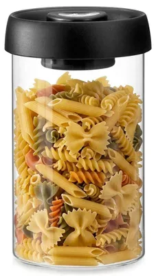 Obrázek produktu pro Excellent Houseware | Vakuová skleněná dóza 800 ml - Kulatá nádoba na sypké potraviny - s vakuovým víkem
