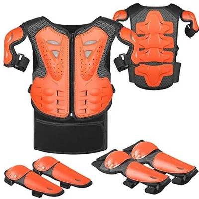 Productafbeelding van 5-delige Motorbescherming Set voor Kinderen met Knie- en Elleboogbeschermers en Borstpantser