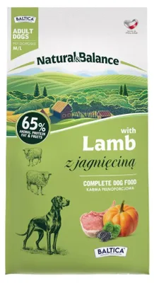 Zdjęcie produktu dla Baltica Natural & Balance M/L 9kg Sucha Karma z Jagnięciną Dla Psów Średnich i Dużych Ras