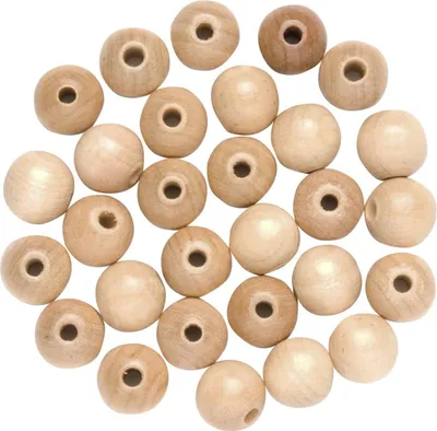 Produktbild von Glorex Holzperle 6 mm natur - 118 Stück