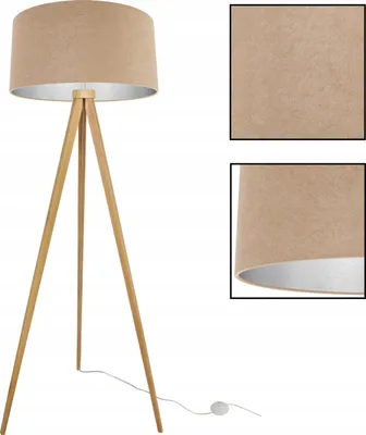 Produktbild von Stehlampe, Dreibein, Chrom, Samtlampenschirm