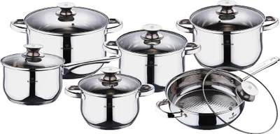 Immagine prodotto di Set di pentole Blaumann in acciaio inox 12 pz. Linea GourmetBL1031