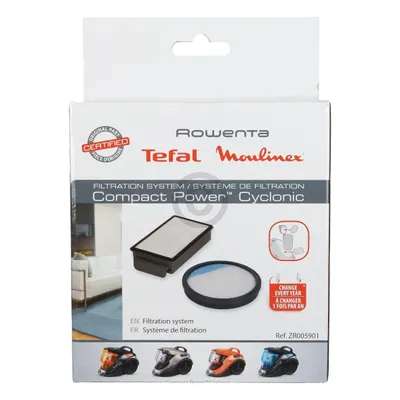 Produktbild von Rowenta ZR005901 Filter, passend für Compact Power Cyclonic Staubsauger RO37xx, Filter, Zylinder-Vakuum, Schwarz, Mehrfarbig, Kunststoff, Rowenta, Compact Power / Cyclonic