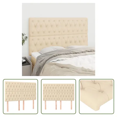 Produktbild von The Living Store Kopfteile 4 Stk. Creme 80x7x78/88 cm Stoff