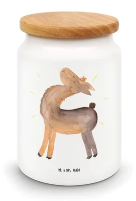 Produktbild von Mr. & Mrs. Panda Dose Lama Stolz - Weiß - Geschenk, Family, Kaffeedose, zuckerdose, Lamas, Lebensmittelbehälter, Freundin, behälter, Familie, Frischhaltedose