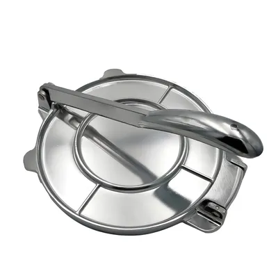 Produktbild von Tortilla-Presse, 20,3 cm, robuste Mehl-Tortilla-Presse, vorgewuerzte Roti-Maschine aus Aluminiumlegierung mit Griff fuer Mais/Teig/Pizza/Kuchen/Mehl-Tortilla