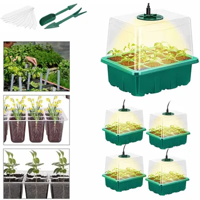Produktbild von Anzuchttopf Setzlingstopf, Pflanzenwachstumslicht, 8 LED-Lichtperlen
