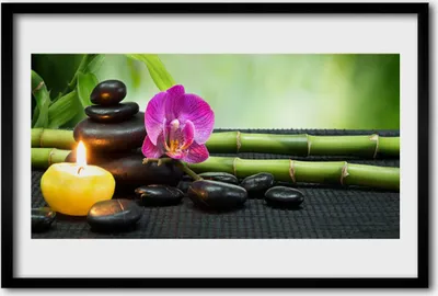 Produktbild von Bild 60x40 MDF-Rahmen Wandkunst Blume Bambus Zen Spa