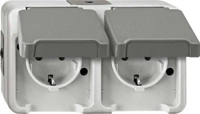 Produktbild von MEG2321-8029 Doppel-Steckdose waag lg.