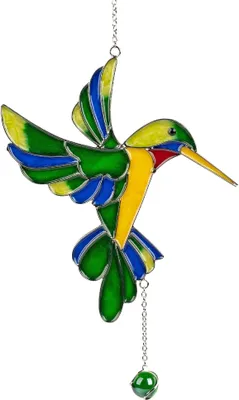 Produktbild von Hängedeko Kolibri Tiffany Art L. 28cm grün gelb aus Acryl Formano F25
