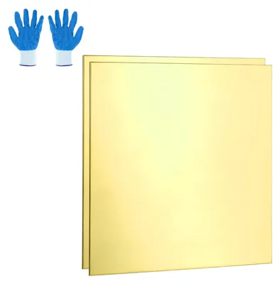 Messingplatte H62, 40x40x1 mm, 2 Stück mit Handschuhen