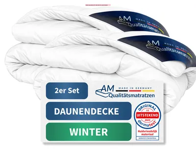 Produktbild von Premium Winter 2er Daunendeckenset | Winterdecke 135x200 cm | 100% Daunen | Kuschelig warm | Downpass verifizier