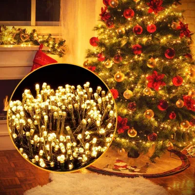 50 m LED-Lichterkette, 2000 warmweiße LEDs, 8 Modi, IP44
