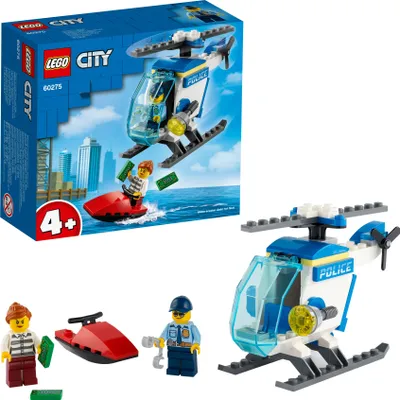Produktbild von LEGO 60275 City Polizeihubschrauber, Hubschrauber Spielzeug für Jungen und Mädchen ab 4 Jahren mit Minifiguren von Polizisten und Ganovin