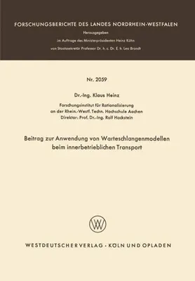 Image de Beitrag zur Anwendung von Warteschlangenmodellen beim innerbetrieblichen Transport