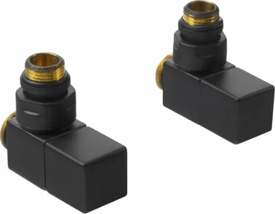 Produktbild von Sapho CUBE Anschlussgarnitur, Eckform, schwarz matt