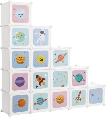Produktbild von Kinderkleedkast mit Kunststoffschuhschublade - Multifunktions-Schuhschublade - Schublade mit Türen - Spielzeug - 153x31x153cm - Weiß