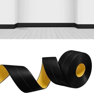 Image de Plinthe en PVC noir souple, autocollante, 18 x 18 mm, flexible