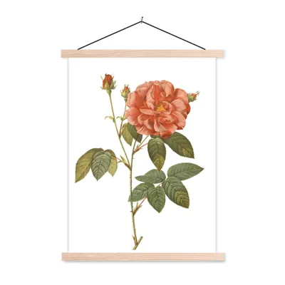 Produktbild von MuchoWow® Textilposter Blumen - Rose - Vintage 120x160 cm mit holzfarbenen Rahmen - Plakatkarton