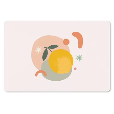 Produktbild von MuchoWow® Mauspad Mousepad Zitrone - Obst - Pastell 27x18 cm - Mousepads - Maus Mat - Pad - Mausunterlage - Büroartikel - Desk Matten