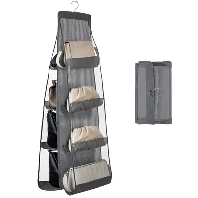 Produktbild von Handtaschen-Organizer, hängend, Handtaschen-Organizer mit 8 Taschen – Grau