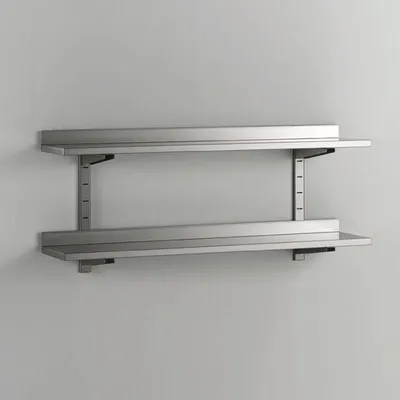 Image de Étagère murale double en acier inoxydable, 1700 (L) x 400 (P) mm