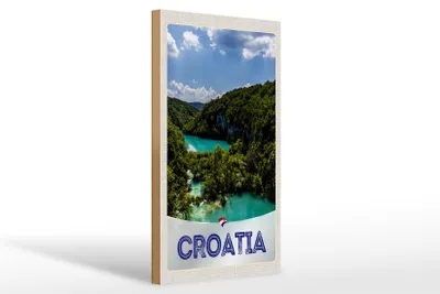 Produktbild von Holzschild Reise 20x30cm Kroatien Meer Natur Urlaub Berge