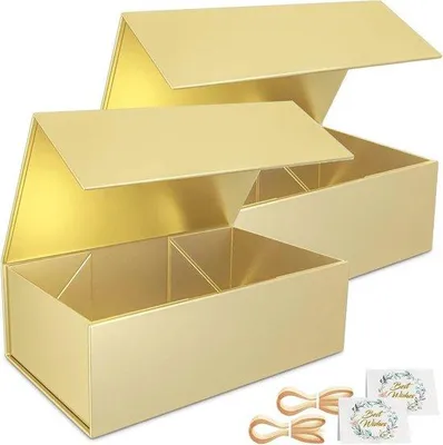 Produktbild von Famanu Geschenkboxen mit Deckel - 2 Stück, Faltbar, Rechteckig
