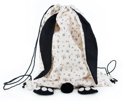 Produktbild von Ostersäckchen Jutebeutel aus Leinen Rucksack beige 42 cm