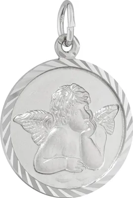 Produktbild von NKlaus Kettenanhänger Schutzengel 925 Silber 16mm diamantiert glanz teilmatt Talisman 13465