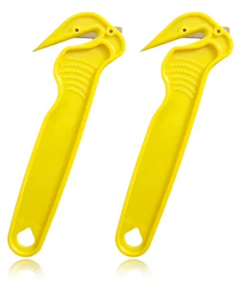 Produktbild von Sicherheitsmesser Cuttermesser Paketöffner Hakenmesser Gelb 2 Stück Kunststoff 16,5 cm