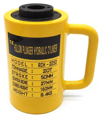 Zdjęcie produktu dla Siłownik hydrauliczny z tłokiem drążonym, udźwig 20T, skok 50mm, żółty