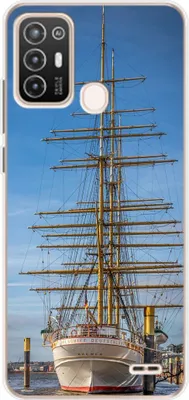 Produktbild von König Design Hülle kompatibel mit ZTE Blade A52 Kunststoff Soft Handyhülle - Handy Case Segelboot