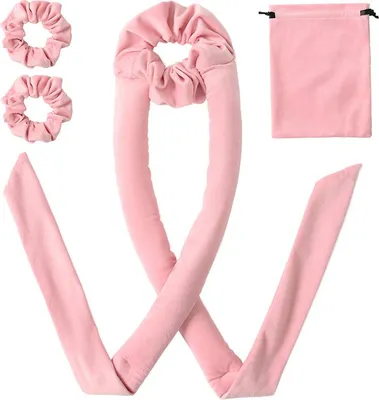 Produktbild von INF Mühelose Locken: Lockenstab-Set ohne Hitze (4 Teile) Rosa