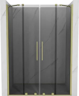 Produktbild von Mexen Velar Duo Schiebetüren 140 cm, grafit, gebürstetes Gold - 871-140-000-42-55