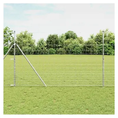 Produktbild von Feldzaun 1,5 x 10 m aus verzinktem Stahl, Zaunstangen für Garten, Hühnerstall und Weidezaun