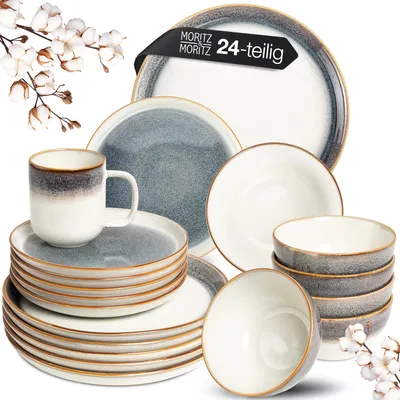Produktbild von Moritz & Moritz TARENTO grau Geschirrset 24 tlg.