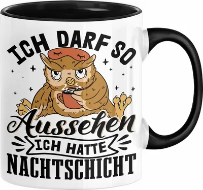 Produktbild von Krankenschwester Geschenk Tasse Ich Darf So Aussehen Ich Hatte Nachtschicht Geschenkidee Kaffee-Becher Schicht-Arbeit (Schwarz)