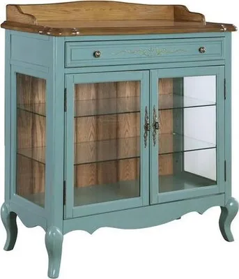 Produktbild von Vitrine Blau Holz 107 x 47 x 122 cm JVmoebel