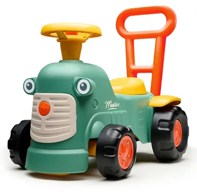 Obrázok produktu pre Falk Maurice – jazdecký traktor so zeleným tlačným mechanizmom a úložným priestorom pre deti vo veku 1–3 roky