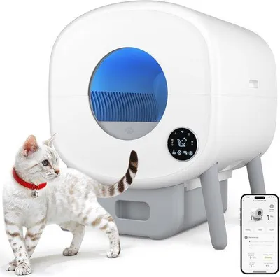 Produktbild von Famanu Katzenstreu Selbstreinigende Katzentoilette mit App-Steuerung und Geruchskontrolle - 95 Liter