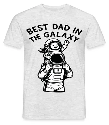 Produktbild von Spreadshirt Astronaut Best Dad In The Galaxy Männer T-Shirt, L, Grau meliert