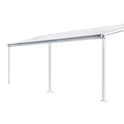 Produktbild von HOME DELUXE - Terrassenüberdachung SOLIS - Weiß - B/T/H: 557 x 303 x 226/278 cm - inkl. Hohlkammerplatten, Montagematererial I Carport Pavillion Pergola