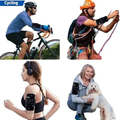 Image de Bracelet de sport avec rotation à 360 degrés - Support pour téléphone portable avec fixation pour câble - pour le jogging, le sport et le vélo