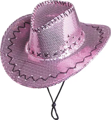 Produktbild von cowboy Hut Pailletten rosa uni