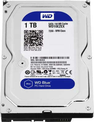 A Western Digital Blue PC Hard Drive is shown against a white background.